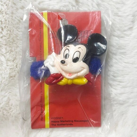 🔮 5/$25 Disney Vintage Hand Painted Mickey Mouse‎ Hair Tie - Picture 1 of 3